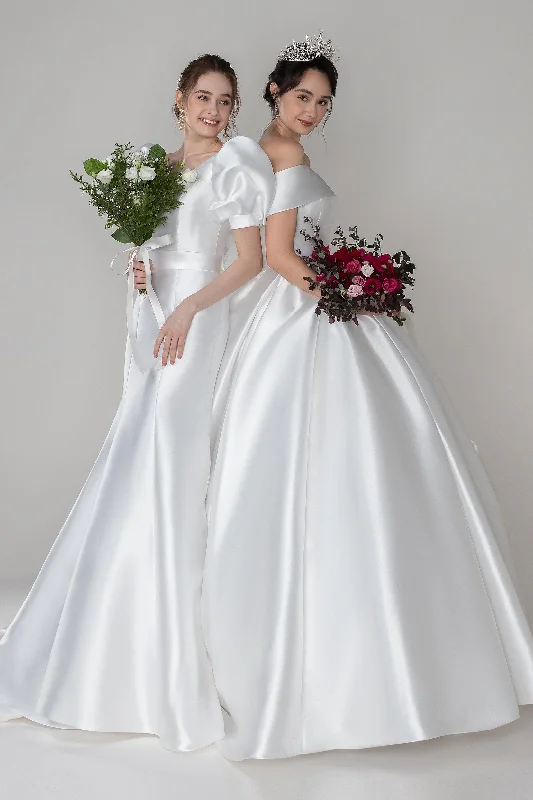 Trumpet-Mermaid Court Train Mikado Wedding Dress CW2523