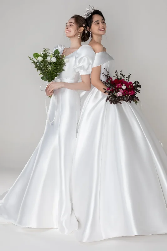 Trumpet-Mermaid Court Train Mikado Wedding Dress CW2523