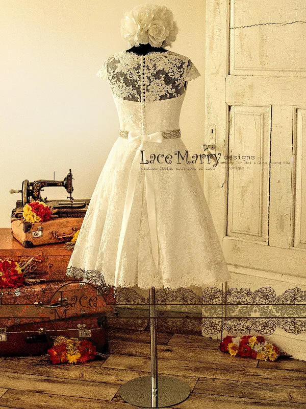 Vintage Style Short Wedding Dress