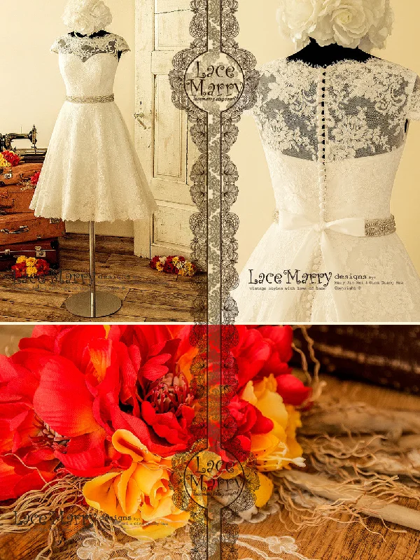 Vintage Style Short Wedding Dress