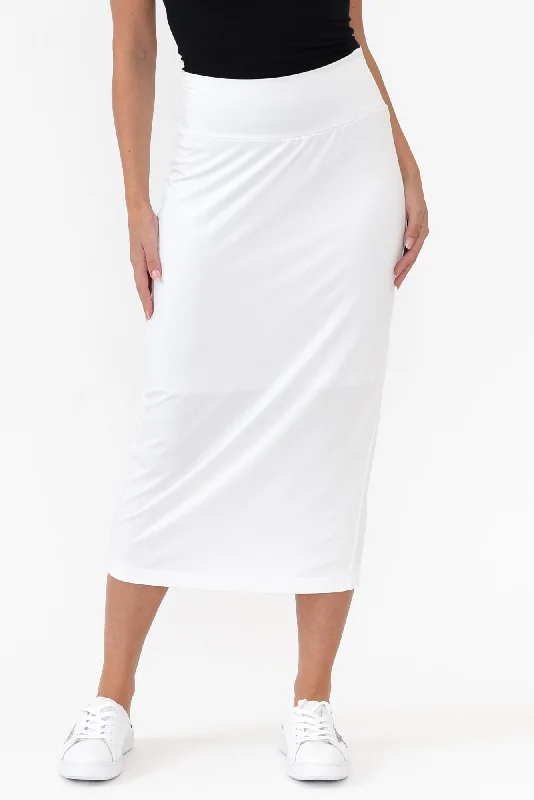 White Bamboo Maxi Tube Skirt