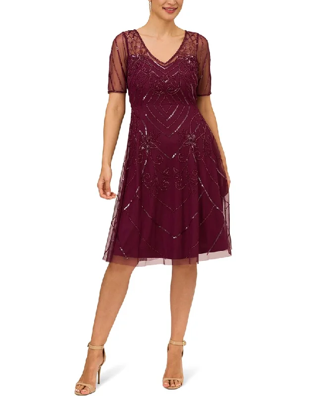 Lowest Prices Guaranteed!Adrianna Papell Soft Lace Midi Dress