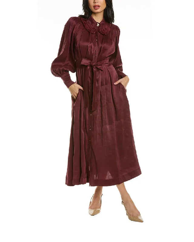 Today Only – Don’t Miss It!Aje Idealist Linen & Silk-Blend Midi Dress