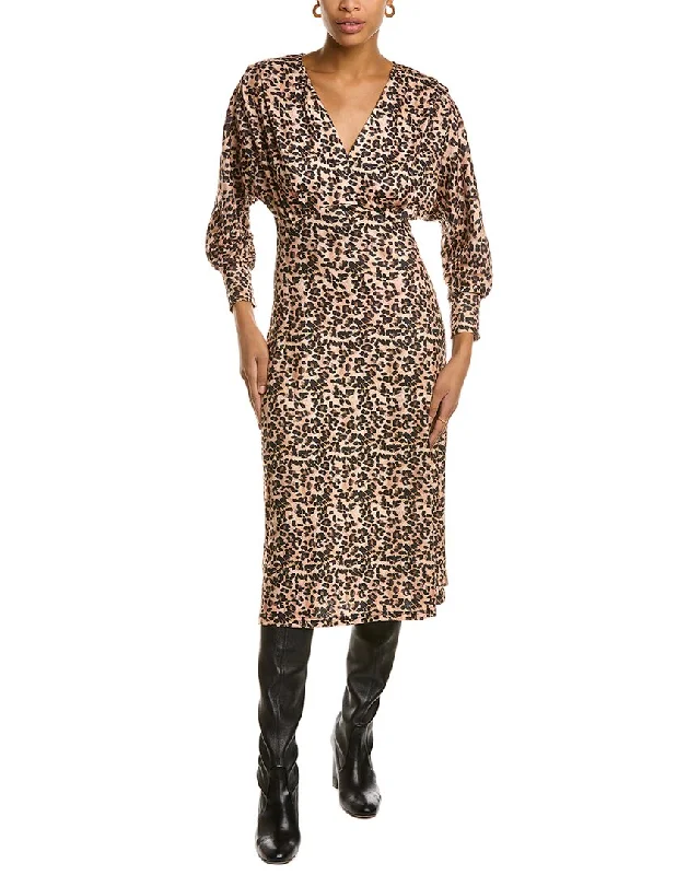 Score Huge Discounts Today!ANNA KAY Leopard Surplice Midi Dress