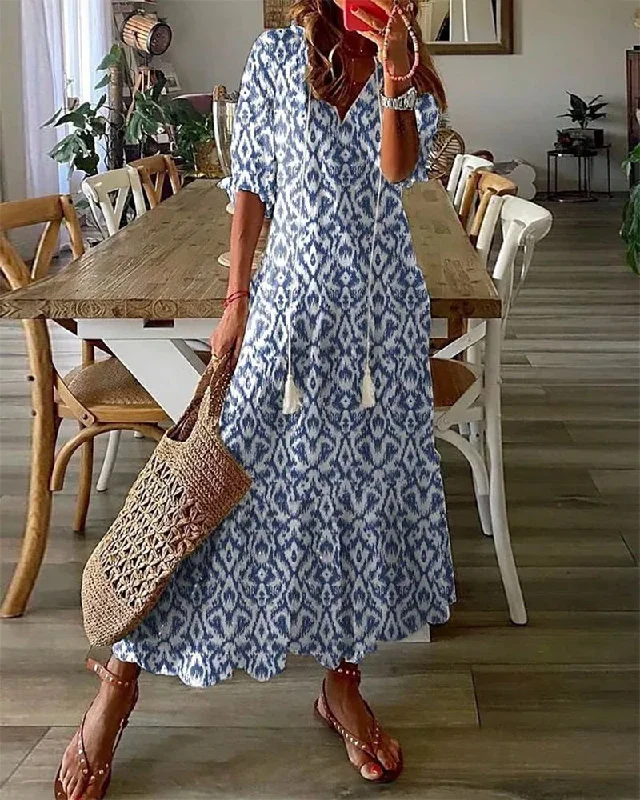 Buy One, Get One Free!Ava - Elegant Boho Dress with Tummy Coverage