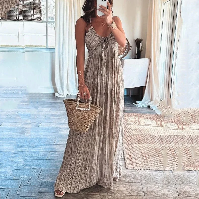 Shop the Hottest Deals!Backless U Neck Strap Long Dress