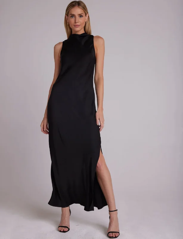 Price Drop Alert!Mock Neck Halter Dress, Black