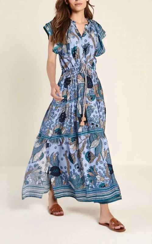 Save Up to 50% Off!Corinna Midi Dress in Elora Periwinkle