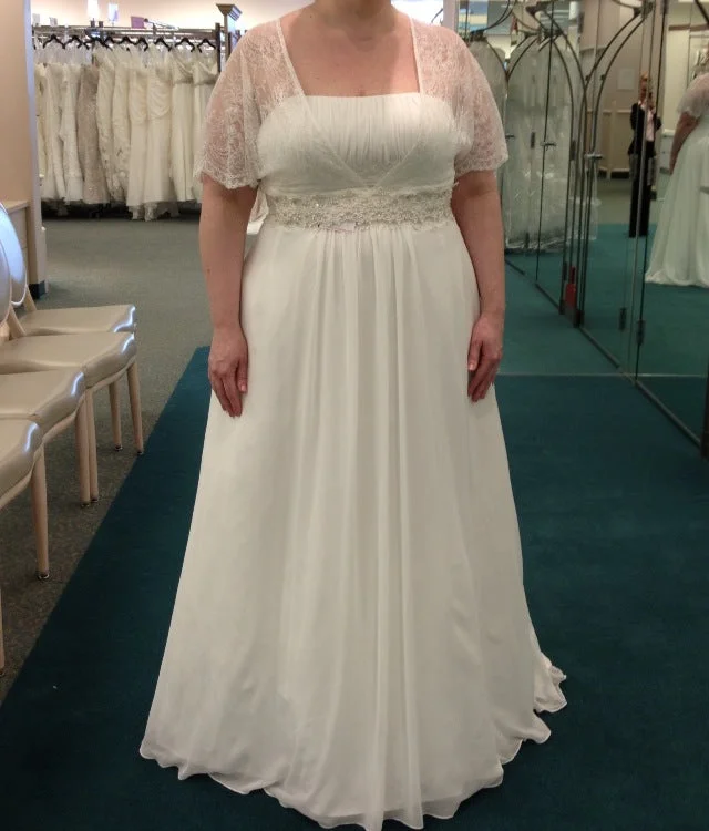Crazy Discounts Inside!David's Bridal Chifon A-line with beaded empire waist/9v9743