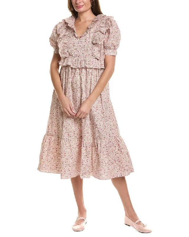 Biggest Sale of the Season!English Factory Ruffled Midi Dress