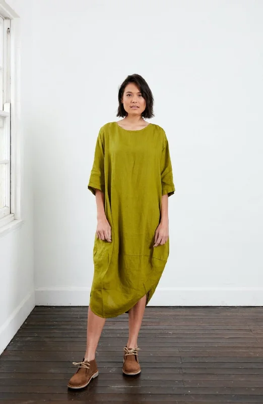 Stock Up and Save!Scallop Casual Linen Dress