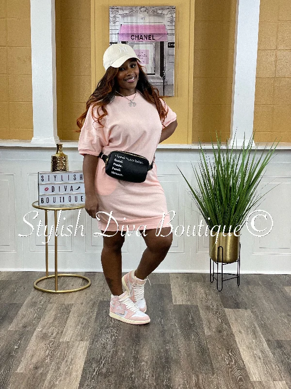 Exclusive Deals Just for You!Fallon Oversize Shirt Dress up to 3XL (Angel Pink)