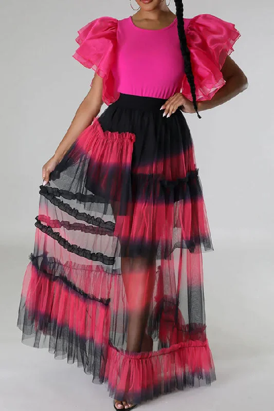 The Best Offers Are Here!Gradient Dramatic Tiered Tulle Skirt