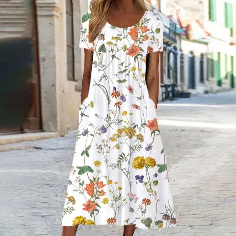 Every Deal is a Steal!Isabella™ Boho Floral Dress with Tummy Coverage