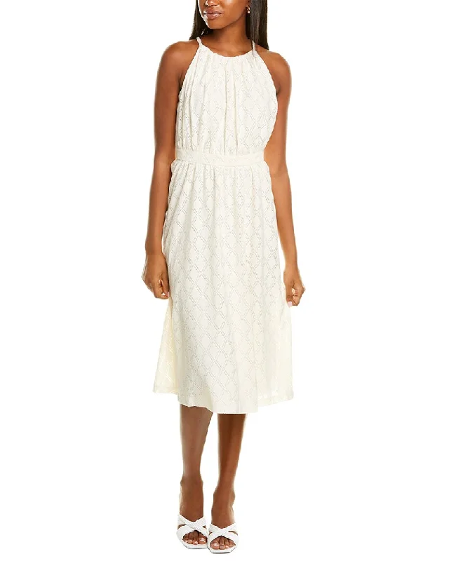Upgrade for Less!London Times Halter Inset Waist Midi Dress