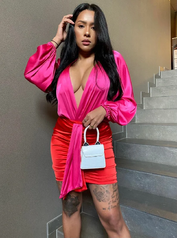 Huge Savings – Act Now!Love Shot Satin 2 Piece Set