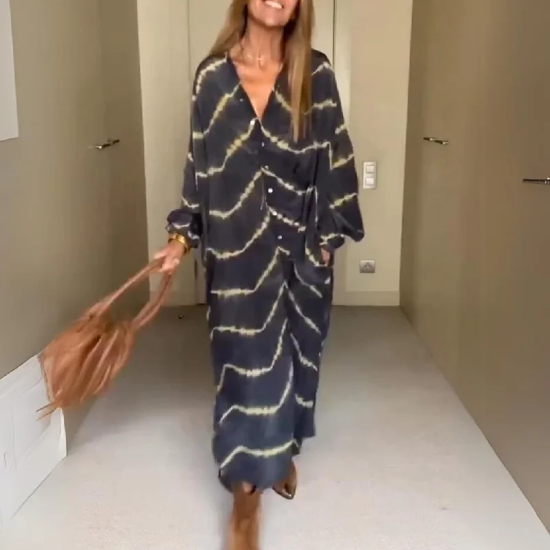Score Big Savings Today!Lydia™ Boho Stripe Long Sleeve Dress