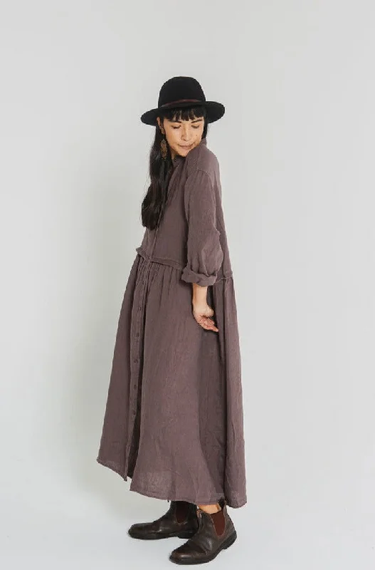 Get the Best for Less!Chaton Buttonfront Linen Coat Dress