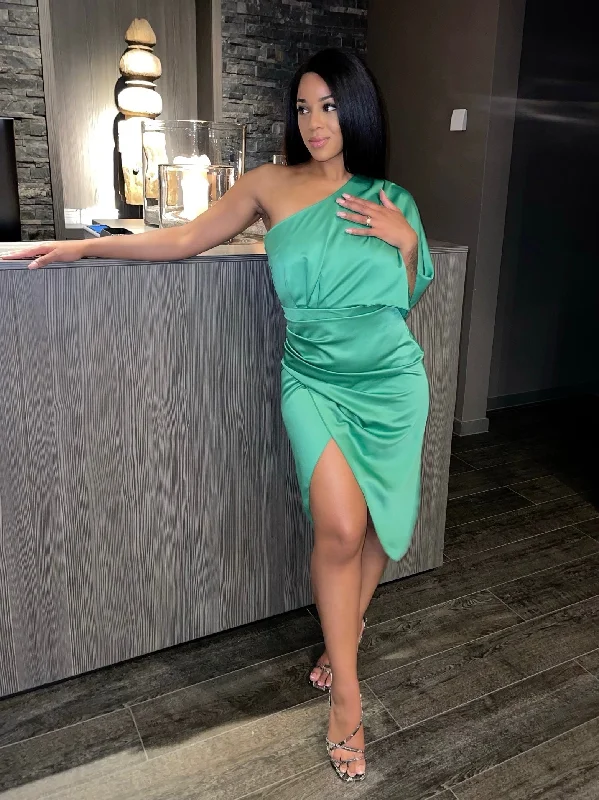 Shop Before It’s Gone!No Clue Satin Long Draped Dress