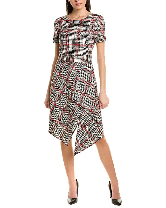 Grab Yours Before It’s Too Late!Oscar de la Renta Tartan Tweed Midi Dress