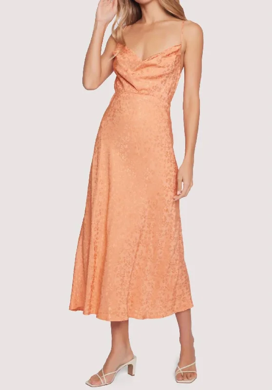 Save More with Every Purchase!Peach Midi Dress In Orange