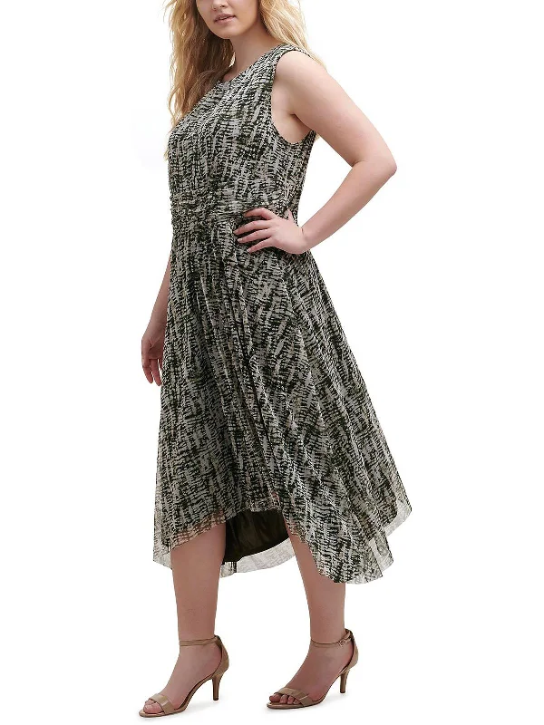 Great Deals, Just for You!Plus Womens Mesh Sleeveless Midi Dress