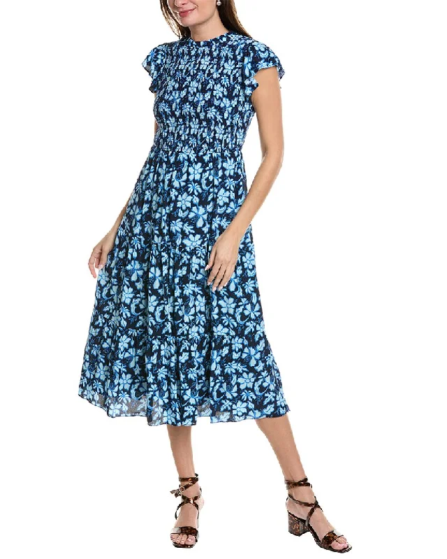 Save More Than Ever!Sail to Sable Smocked Bodice Midi Dress