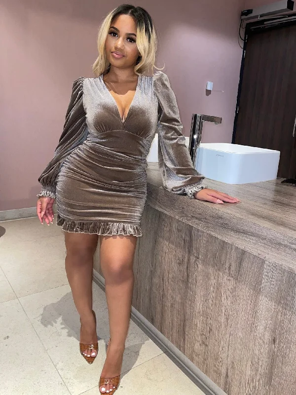 Unbeatable Prices!Velvet Fall Dress