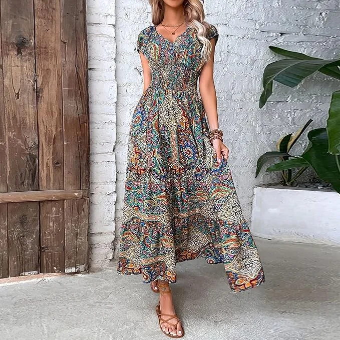 Everything Must Go!Willow - Paisley Style V-Neck Dress