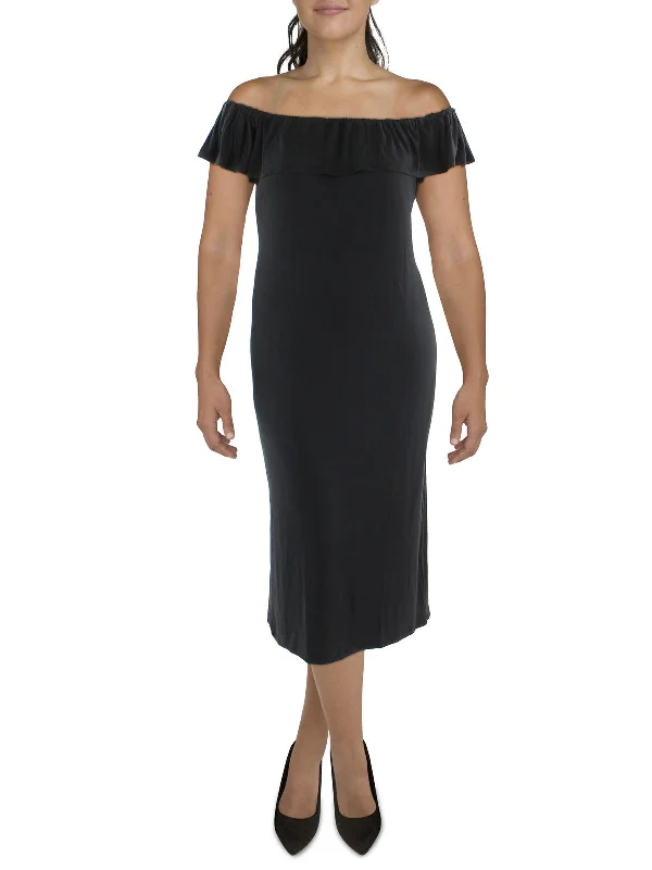 Shop More, Spend Less!Womens Boat Neck Knit Midi Dress