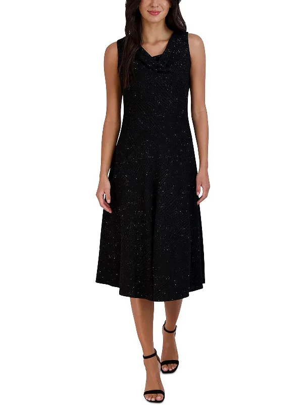 Snag the Best Prices Now!Womens Drape-Neck Calf Midi Dress