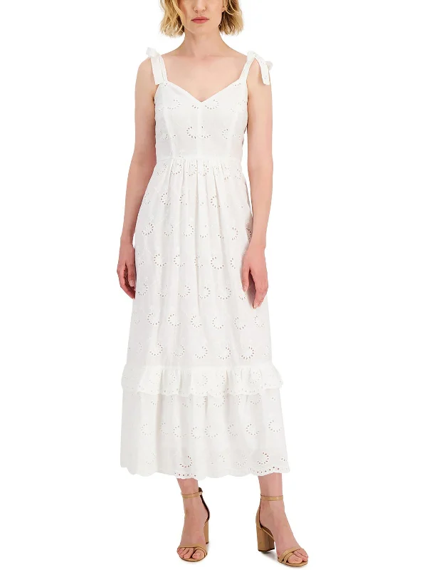 Don’t Wait – Shop Today!Womens Eyelet Tea Midi Dress