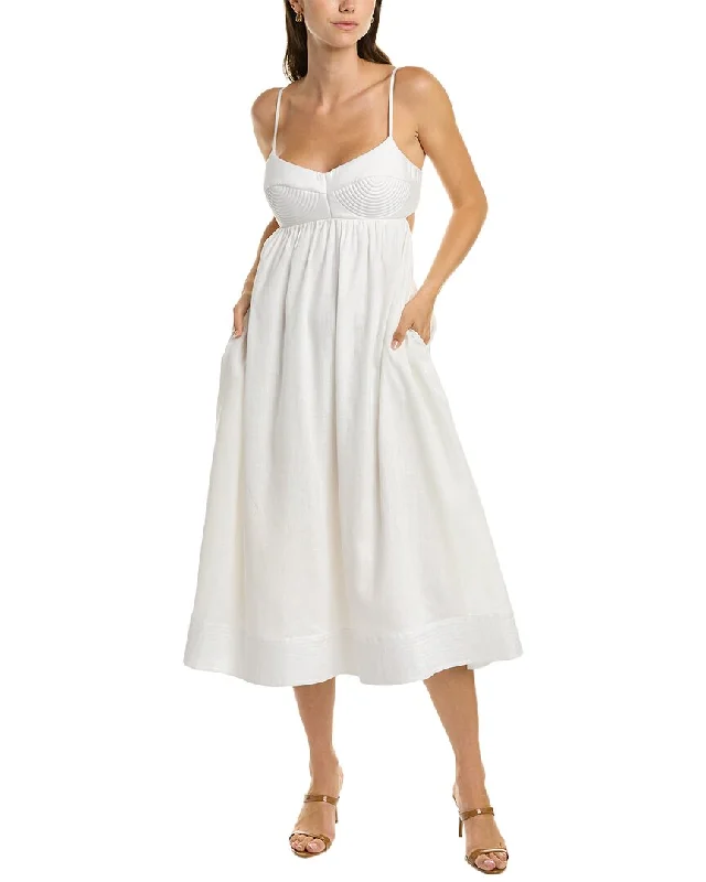 Special Discounts Inside!Zimmermann Rosa Bralette Linen Midi Dress
