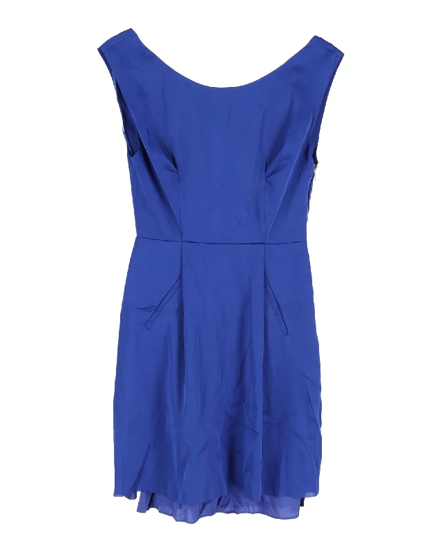 Special Offer – Act Fast!Acne Studios Betty Fluid Satin Mini Dress in Blue Polyester