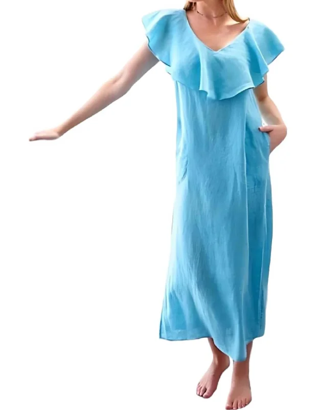 Limited Edition, Limited Price!Angel Maxi Dress In Caribbean Blue