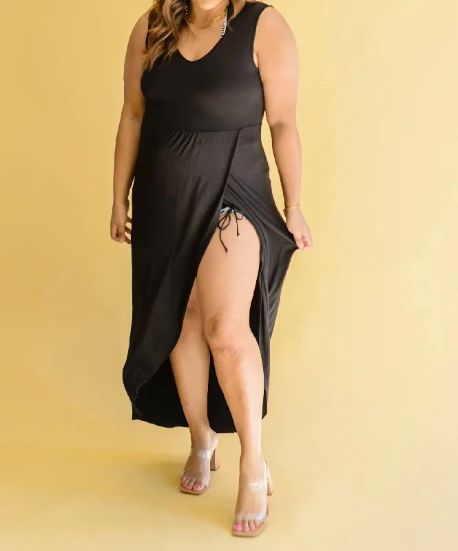 Save More Than Ever!As It Was Tulip Skirt Maxi Dress In Black