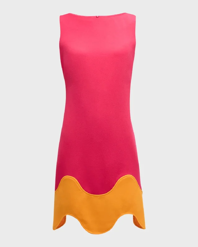 Your Discount is Waiting!Attina Sleeveless Scalloped Crepe Mini Dress