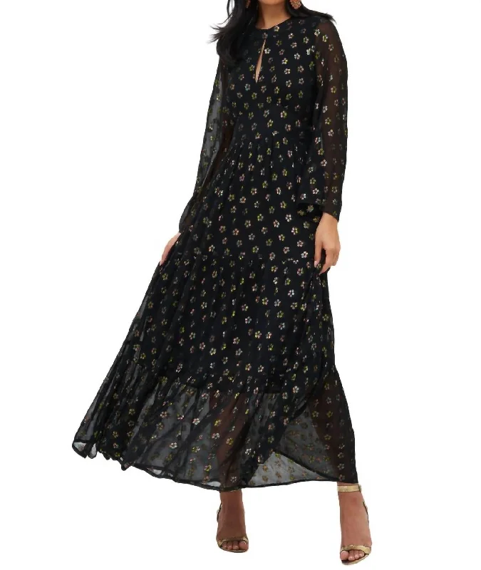 Score Huge Discounts Today!Balloon Waisted Maxi Dress In Black