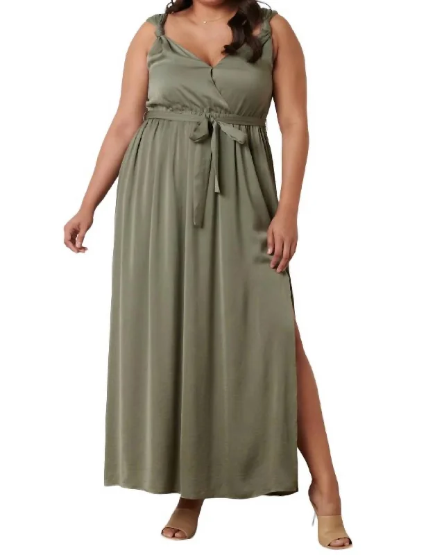 Time to Save Big!Bodacious Curvy Maxi Dress In Olive