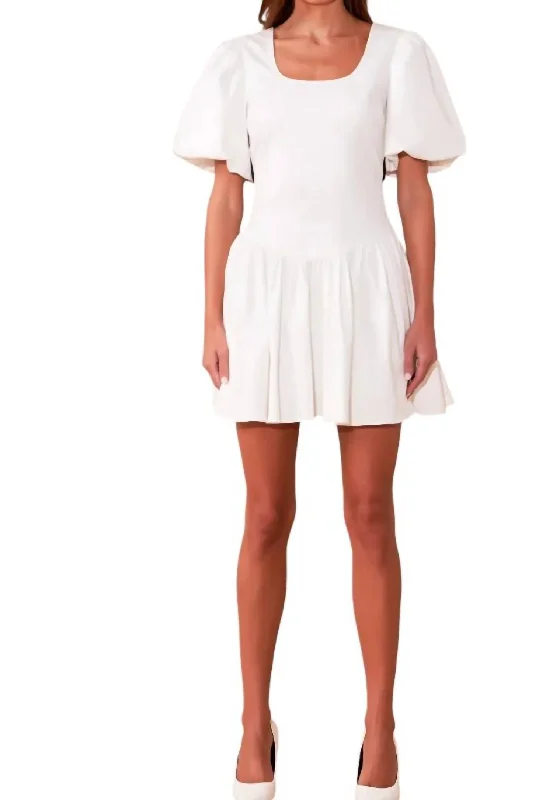 Your Exclusive Offer Awaits!Brielle Bow Back Mini Dress In White