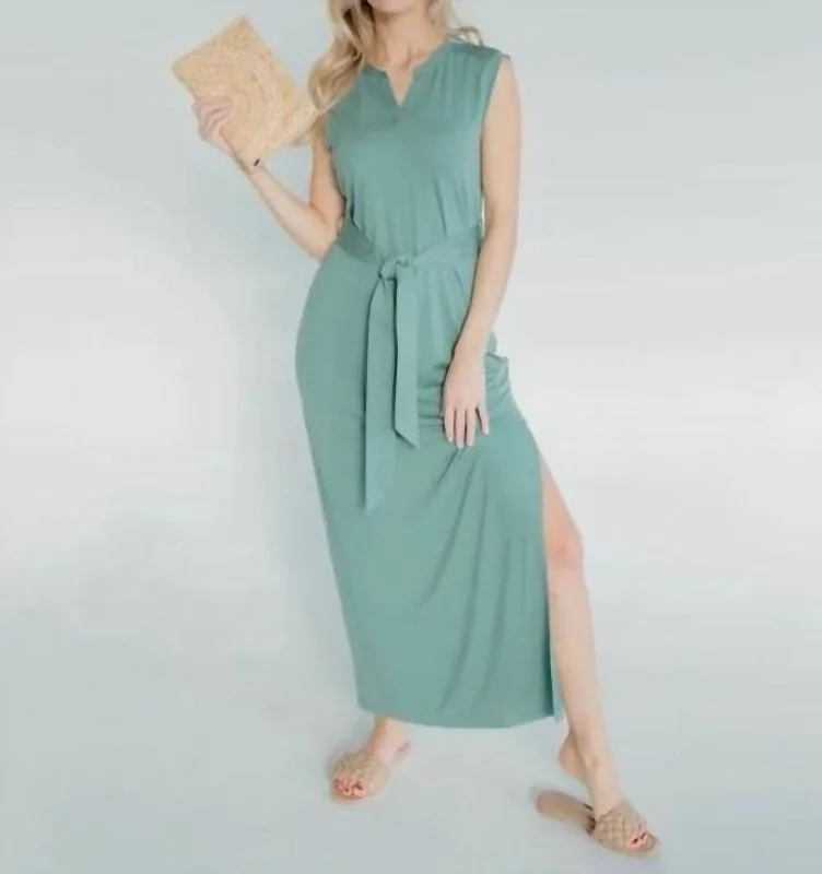 Flash Deals – Act Quickly!Charlotte Belted Maxi Dress In Green