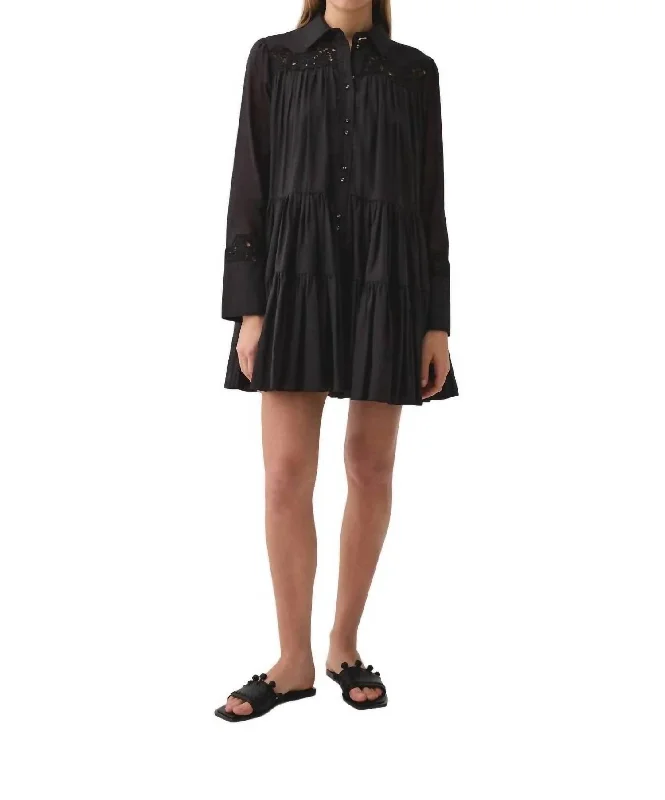 Huge Price Cuts Await!Charmer Lace Trim Mini Dress In Black