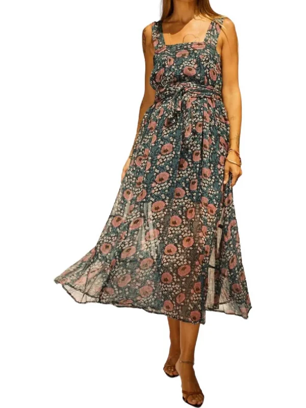 Today Only – Don’t Miss It!Chiffon Print Jasmine Maxi Dress In Vintage Indigo