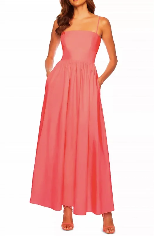 Don’t Wait – Shop Today!Cotton Cutout Back Maxi Dress In Pink Grapefruit