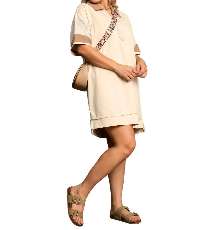 Enjoy Huge Discounts Now!Curvy Close To Me Collared Mini Dress In Natural