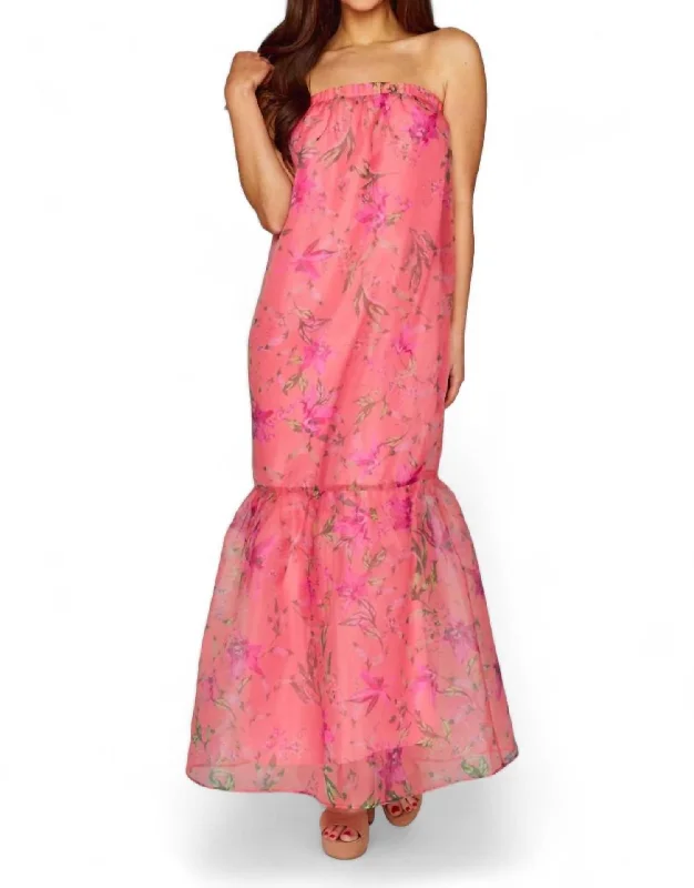 Buy More, Save More!Dayton Strapless Maxi Dress In Daylily
