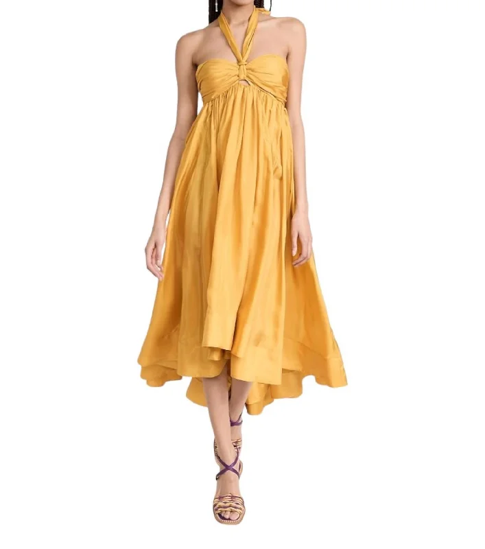 Price Drops You’ll Love!Devi Halter Maxi Dress In Mustard