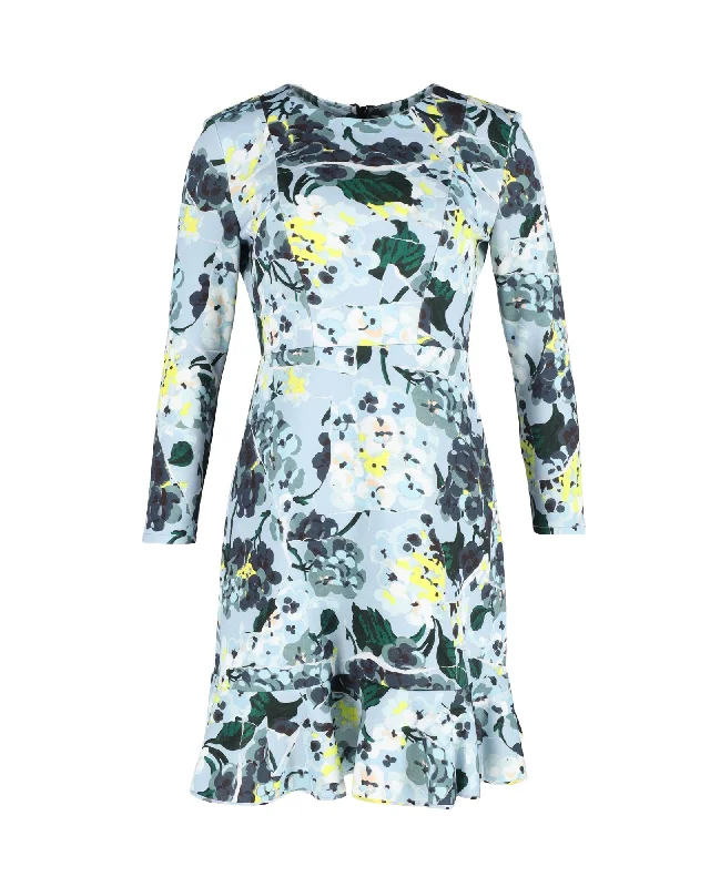 Savings You Can’t Ignore!Erdem Judy Floral-Print Mini Dress in Blue Polyester