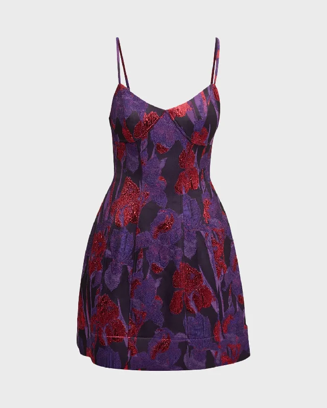 Find Your Perfect Deal Today!Floral Jacquard Fit-&-Flare Mini Dress