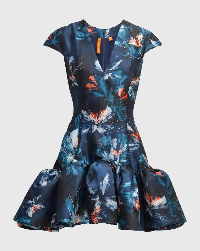 Unmissable Offers Await!Floral Print Flared Mini Dress